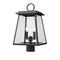 Z-Lite Broughton Outdoor Post Mount Fixture, 2-Light, 10.25 In.W x 19.25 In.H, Black/Clear Beveled 521PHMR-BK - alternate 1